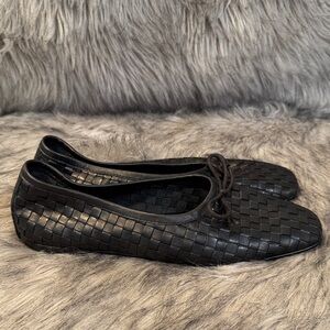Quince Black Woven Flats Size 9